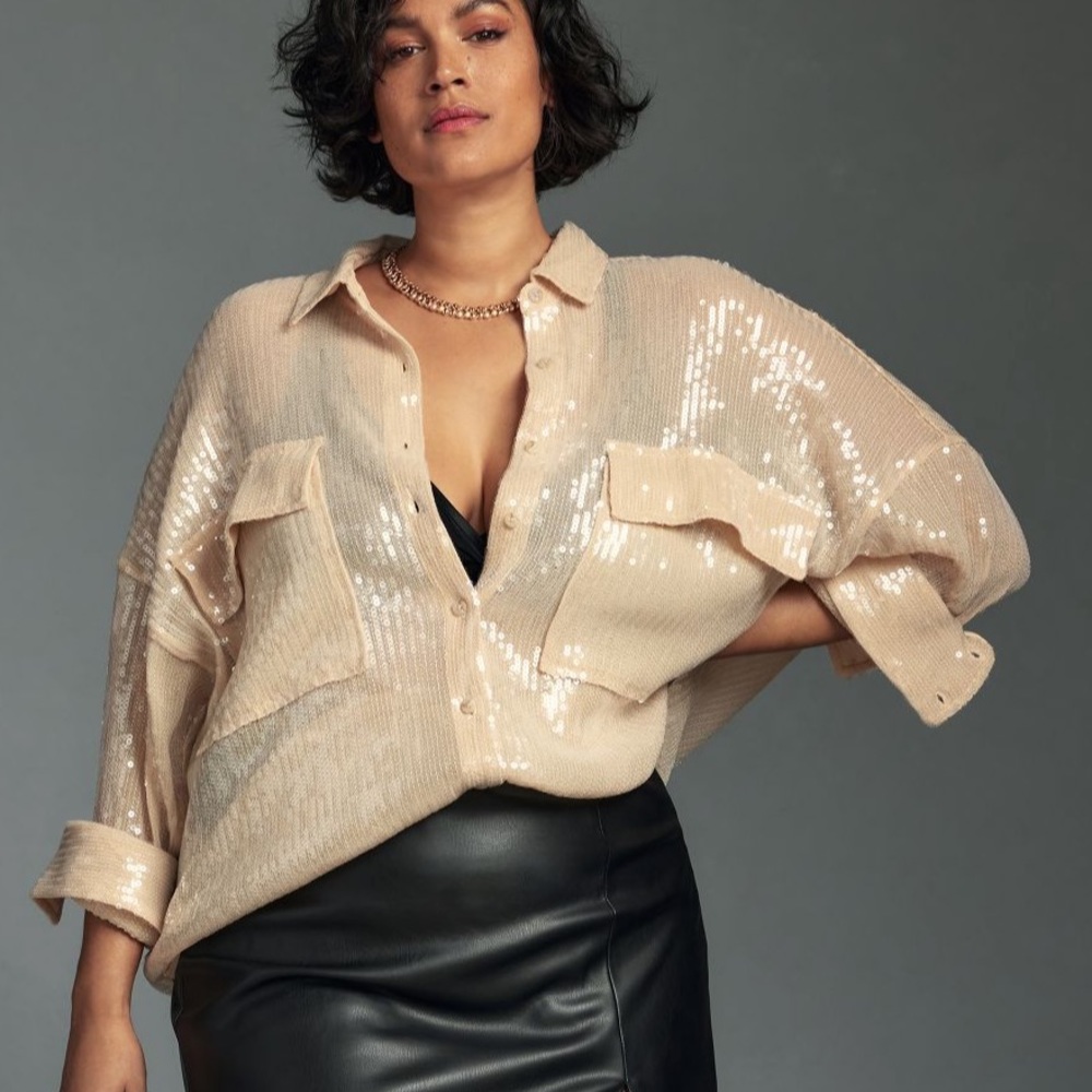Anthropology NWT sequin top